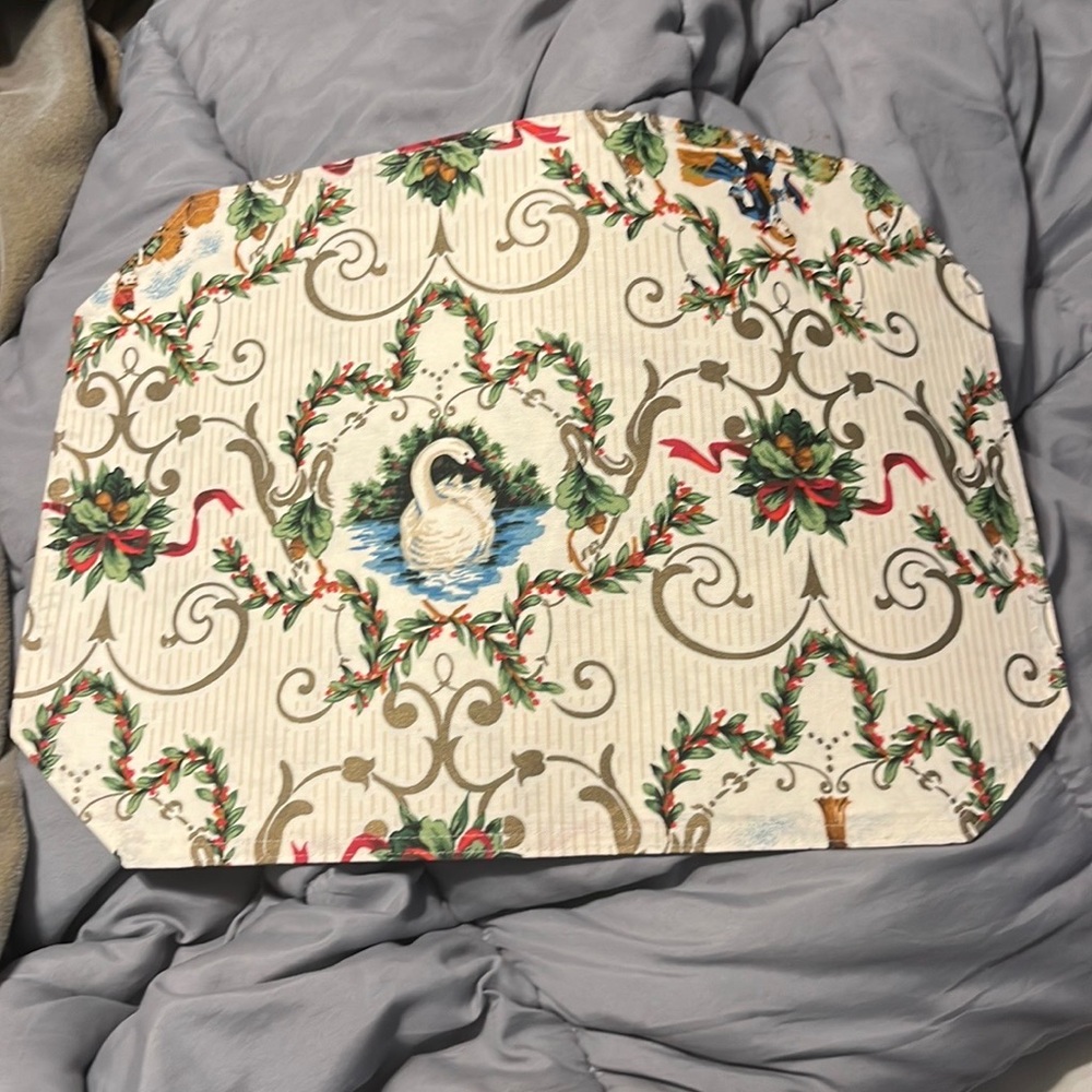 Set of Four Christmas Placemats. All the Days of Christmas. Charter Club Macy’s